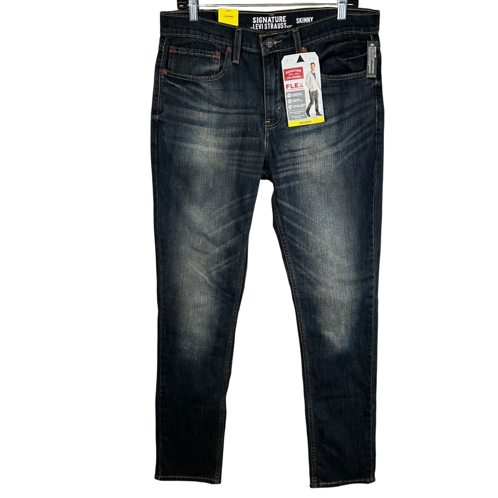 Signature by Levi Strauss Men Flex Skinny Jeans 34x34 Dark Wash  Brand New